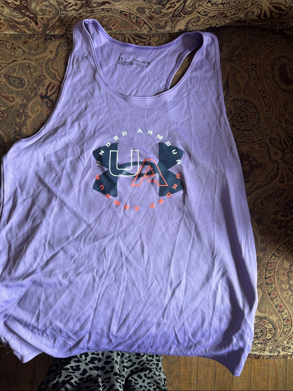 Under Armour Lavender Graphic Racerback Tank Top YOUTH X-LARGE